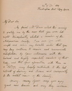 Une lettre de John Flaxman, 24 décembre 1819, 1904