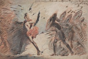 Apollon précédant Hector avec son égide et dispersant les Grecs, conférences de Fuseli - John Flaxman