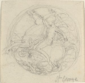 Conception pour une médaille représentant Saint Georges et le dragon - John Flaxman