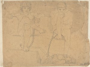 Otus et Ephialtes tenant Mars captif - John Flaxman