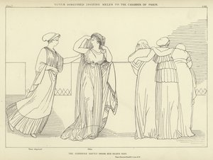 Vénus déguisée invitant Hélène à la chambre de Paris - John Flaxman