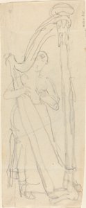 Femme jouant de la harpe (Lavinia Banks ?) - John Flaxman