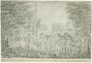 Les Britanniques remettant leurs armes au général Washington après leur défaite à Yorktown en Virginie, octobre 1781 - John Francis Renault