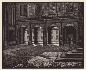 Cambridge : Peterhouse (gravure sur bois)