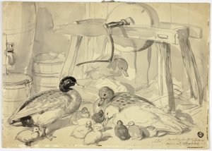 Canards, canetons et meules de pierre - John Frederick Herring I