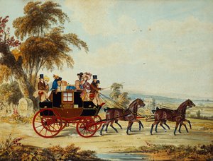 Le carrosse de Brighton à Londres sur la route