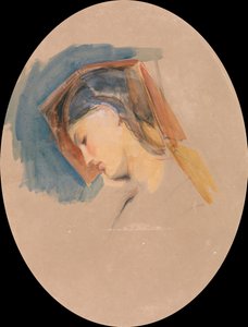 Tête de jeune femme - John Frederick Lewis