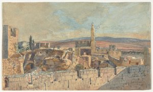 Vue de la vieille ville de Jérusalem, 2e moitié des années 1800