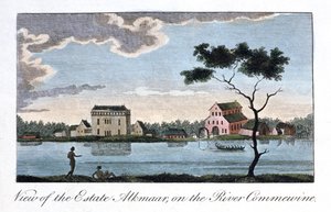 Vue du domaine Alkmaar, sur la rivière Commewine, 1813