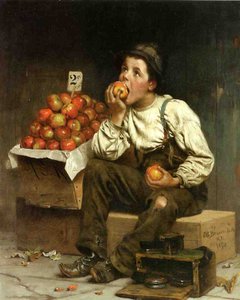 Un garçon mangeant des pommes, 1878