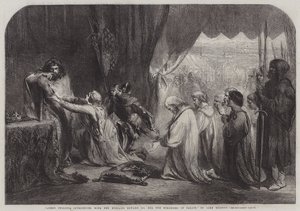 La reine Philippa intercédant auprès de son mari Édouard III pour les bourgeois de Calais - John Gilbert