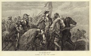 Avec toutes leurs bannières bravement déployées (gravure) - John Gilbert