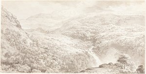 Vallée de montagne avec une cascade