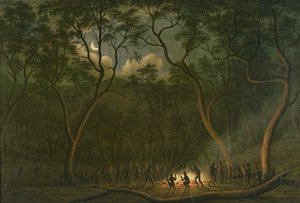 Coroboree aborigène en Terre de Van Diemen
