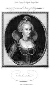 Anne de Danemark 1574-1619, reine consort du roi Jacques I, 1786