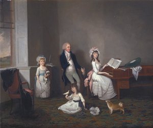 John Richard Comyns de Hylands, Essex, avec ses filles