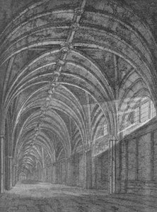 Cloître oriental du prieuré Saint-Barthélemy, West Smithfield, Londres, vers 1805-1906
