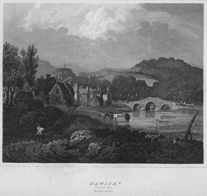 Hawick. Vue générale. Roxburghshire, 1814