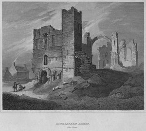 Abbaye de Lindisfarne. Façade ouest, 1814 - John Greig