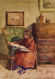 Fille assise lisant