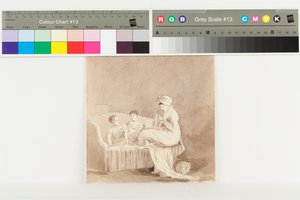 Une mère cousant