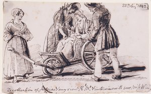 Dorothy Wordsworth (1771-1855) en fauteuil roulant, 1842 - John Harden