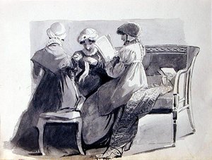 Trois femmes sur un canapé