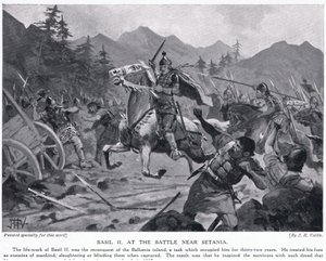 Basile II, à la bataille près de Setania 1017AD - John Harris Valda