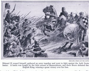 Édouard II rassembla une armée et livra bataille à Bannockburn en 1314 après J.-C., où Bruce vainquit les Anglais, vers 1950