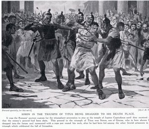 Simon dans le triomphe de Titus traîné à sa mort