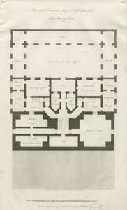 Stafford - Plan du sous-sol de Shire Hall (gravure) - John Harvey