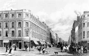 Market Street depuis la Place du Marché, Manchester, gravé par Frederick James Havell, 1829 - John Harwood