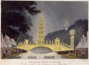 Le Pont Chinois illuminé la nuit de la célébration de la paix - John Heaviside (after) Clark