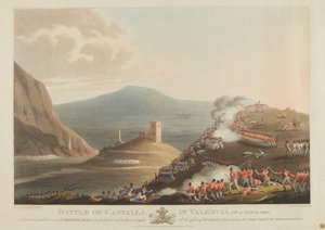 Bataille de Castalla à Valence, 13 avril 1813, gravée par Dubourg, 1814