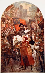 Bande défilant en soutien à Édouard IV à la bataille de Barnet - John Henry Amshewitz