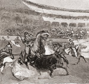 Une corrida à Séville, Espagne, tiré de The Century Illustrated Monthly Magazine, publié en 1884