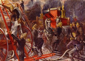 Brigade de pompiers au travail