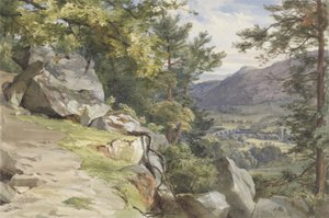 Vue de Craig-y-Barns, Dunkeld, regardant vers le sud, 1855
