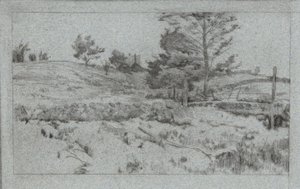 Paysage avec mur de pierre - John Henry Twachtman
