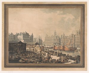 Vue du marché aux poissons sur le Dam à Amsterdam