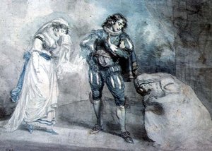 Pierre du Terrail, Chevalier de Bayard (1476-1524) avec la veuve et sa fille - John Hodges Benwell