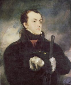 Portrait du capitaine Lyon, mi-longueur, en manteau bordé de fourrure, tenant un fusil - John Jackson