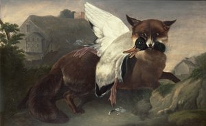 Renard et oie, vers 1835 (huile sur toile)