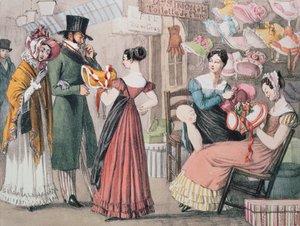 Chez la modiste, imprimé par Charles Joseph Hullmandel, publié par Rodwell et Martin