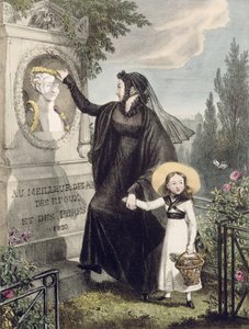 Le cimetière du Père Lachaise, imprimé par Charles Joseph Hullmandel, pub. 1822