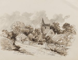 Église et village de Kewstoke, Weston Super Mare, Somerset, 1882 - John Joseph Barker