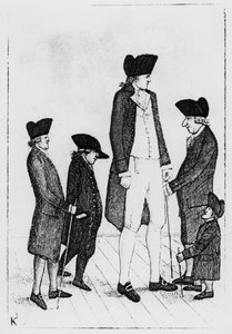 Byrne, le géant irlandais, M. Watson, M. McGowan, M. Fairholme et Geordie Cranstoun, 1784