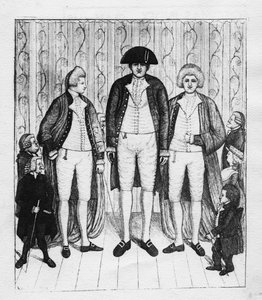 Trois géants avec un groupe de spectateurs, 1784 - John Kay