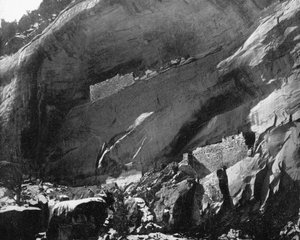 Habitations troglodytes, Mancos Canyon, Arizona, USA, 1893