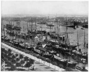 Port de Hambourg, Allemagne, fin du 19ème siècle - John L. Stoddard